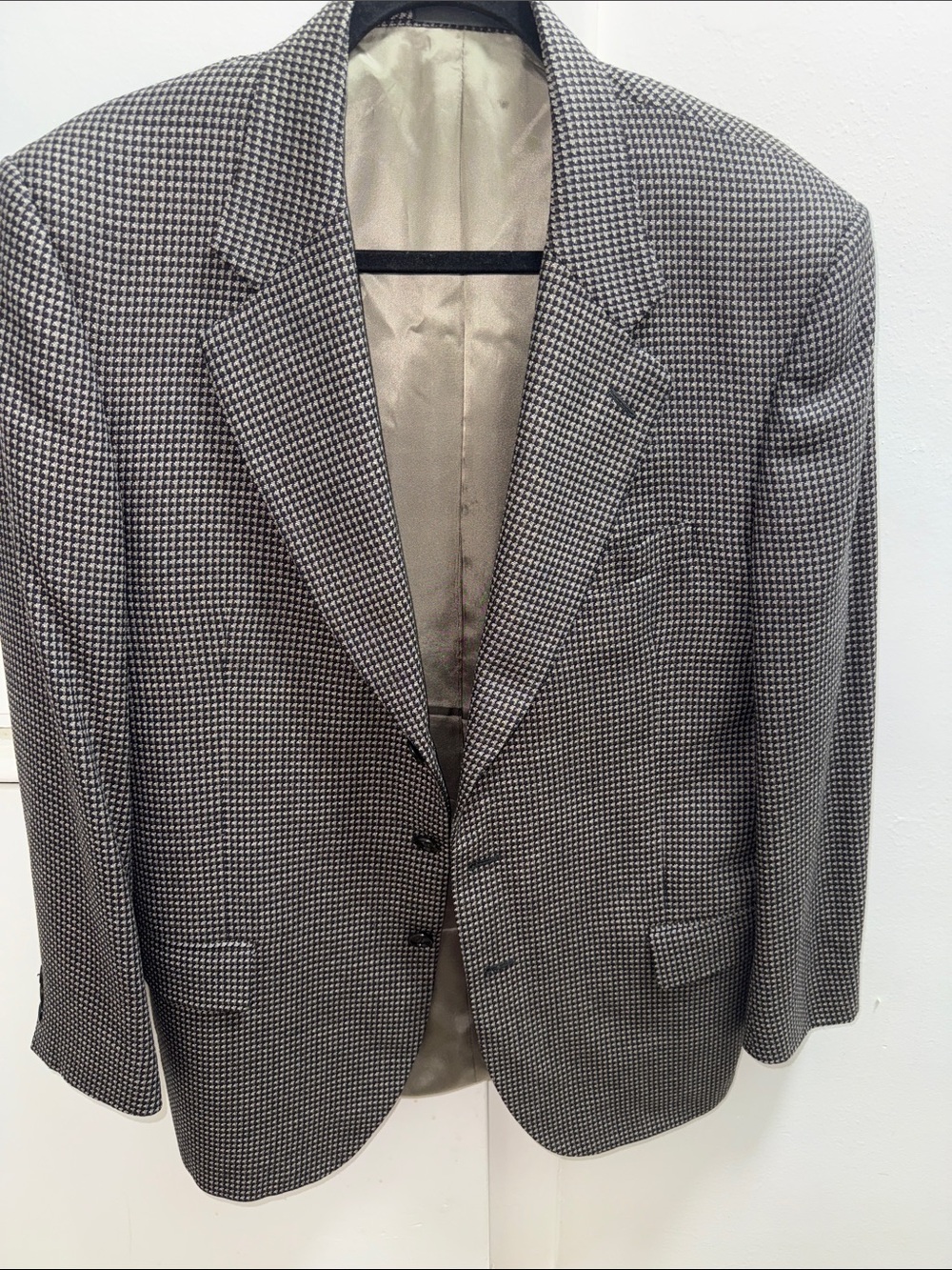 Men's Houndstooth Black & White Blazer